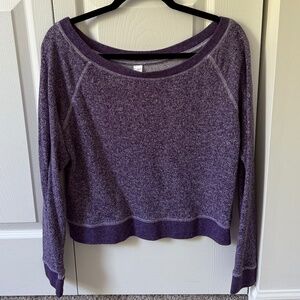 Purple boatneck sweatshirt